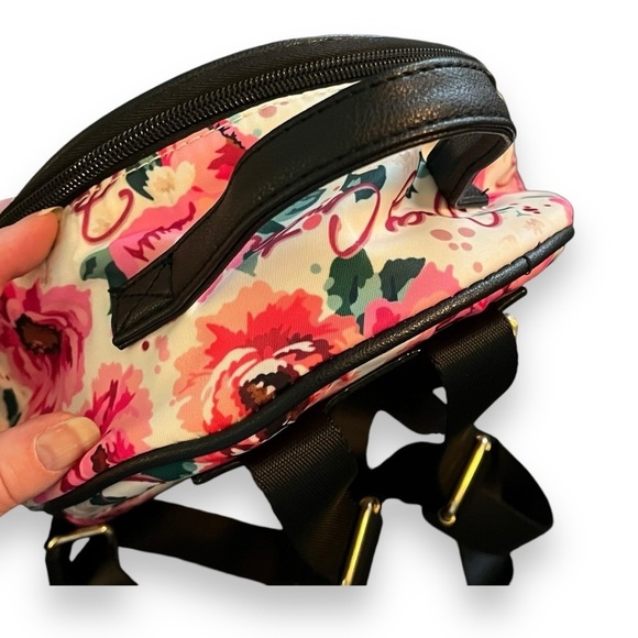 Juicy Couture Zip Back Pack Pick Ur Petal Floral Rose Print Vinyl Pockets Small - Picture 6 of 9